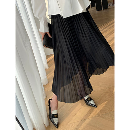 Black Pleated Hepburn Skirt