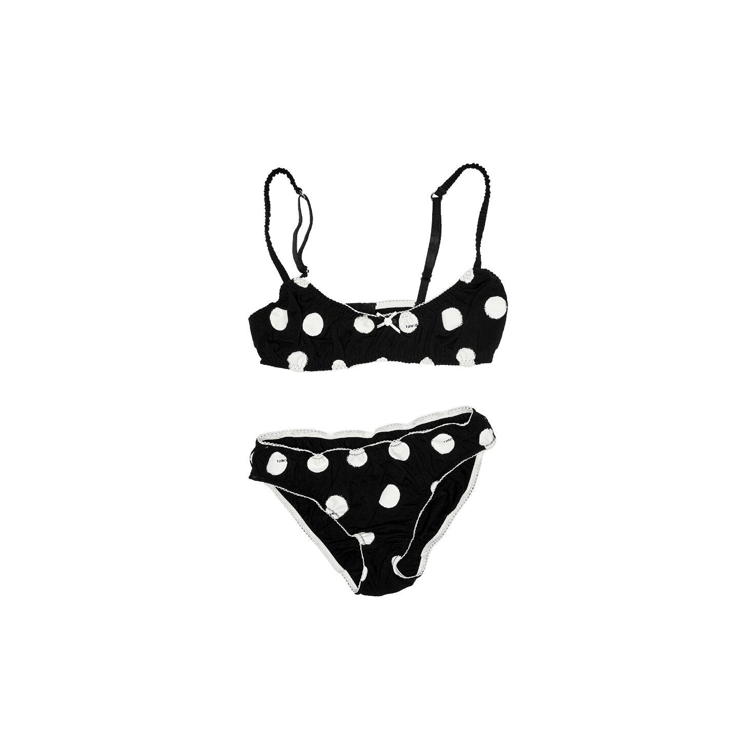 Polka Dot Lace Bralette Set