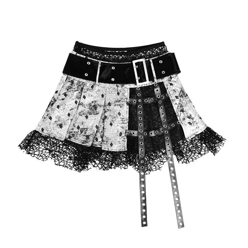 Punk Pleated Gothic Skirt Pants