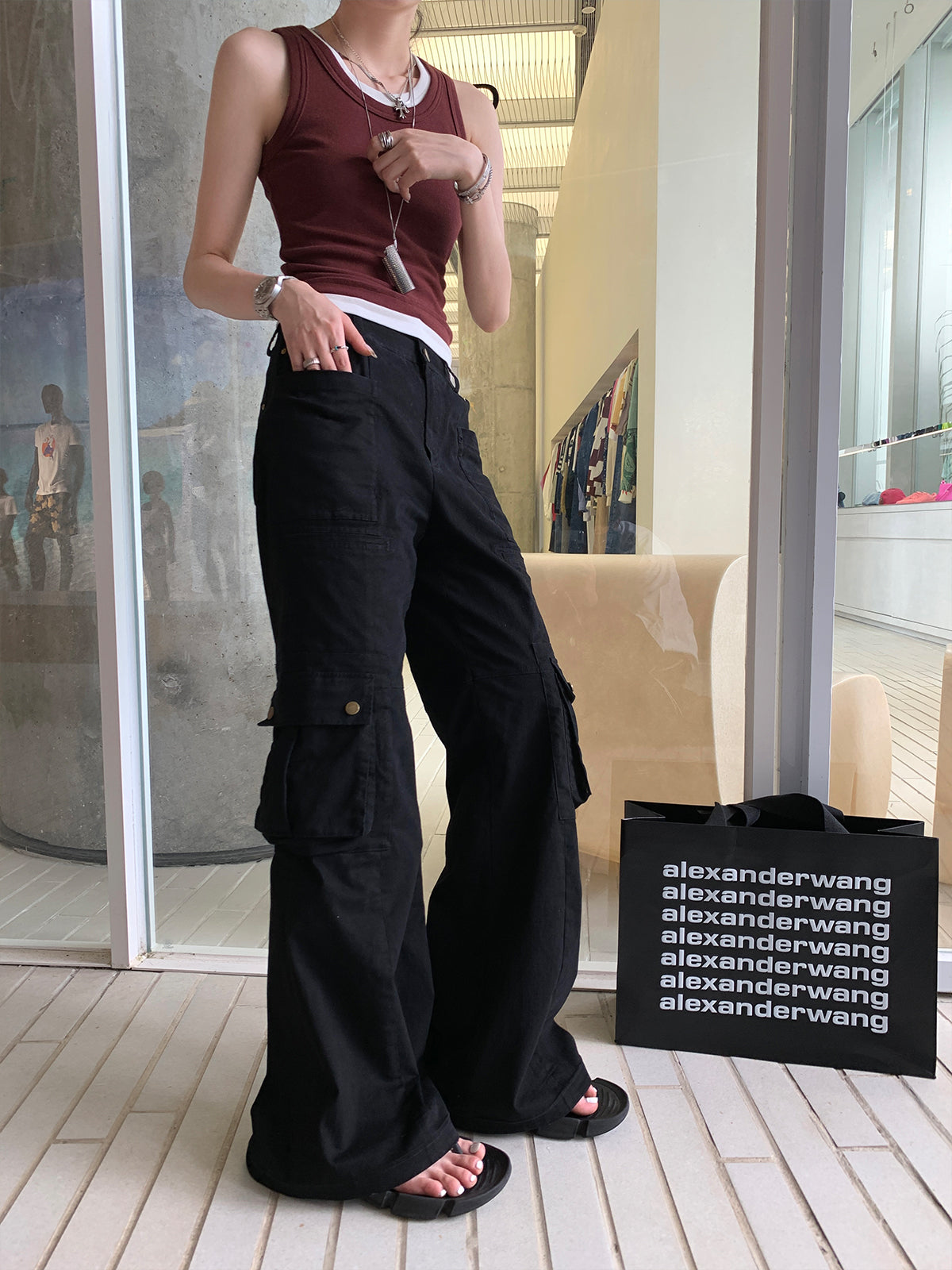 Black Summer Cargo Pants