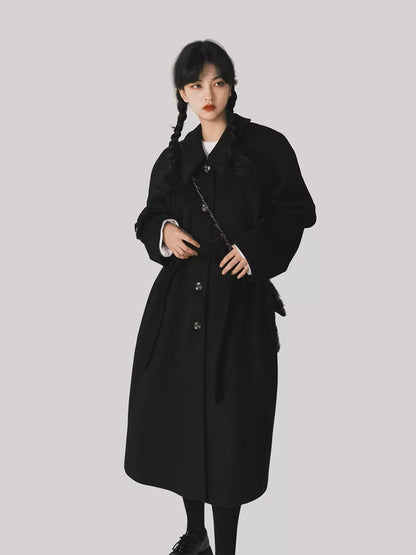 Cocoon Double Sided Wool Coat - Thickened