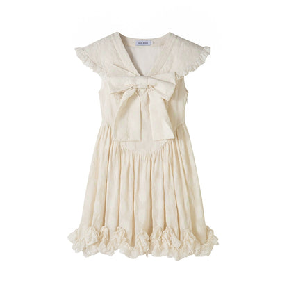 Dolce Doll Neck -Bow Mesh Dress