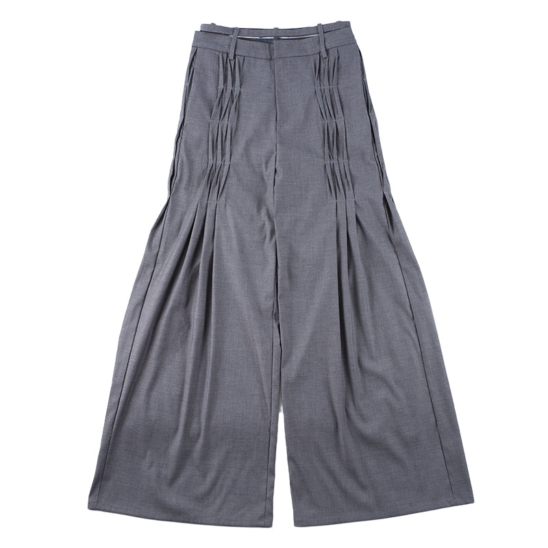 New! Pleated Low-rise Mop Pants
