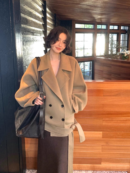 Wool & Alpaca Cropped Jacket – Hong Kong Retro Fall/Winter Outerwear