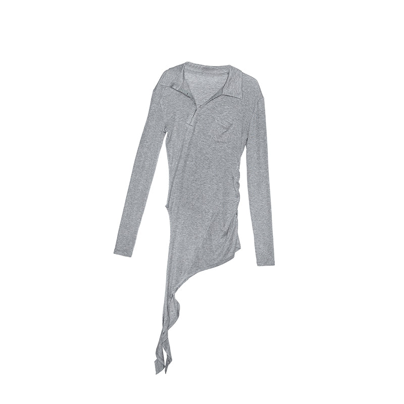 Deconstructed Polo Shirt – Irregular Hook Slim Fit Style