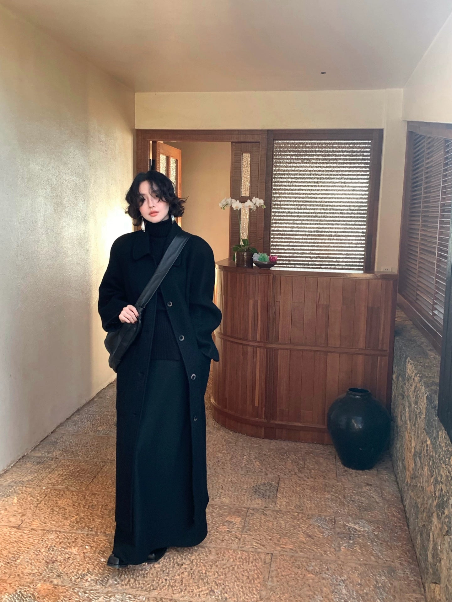 Time Language Thick Wool Long Coat – Elegant Autumn/Winter Outerwear