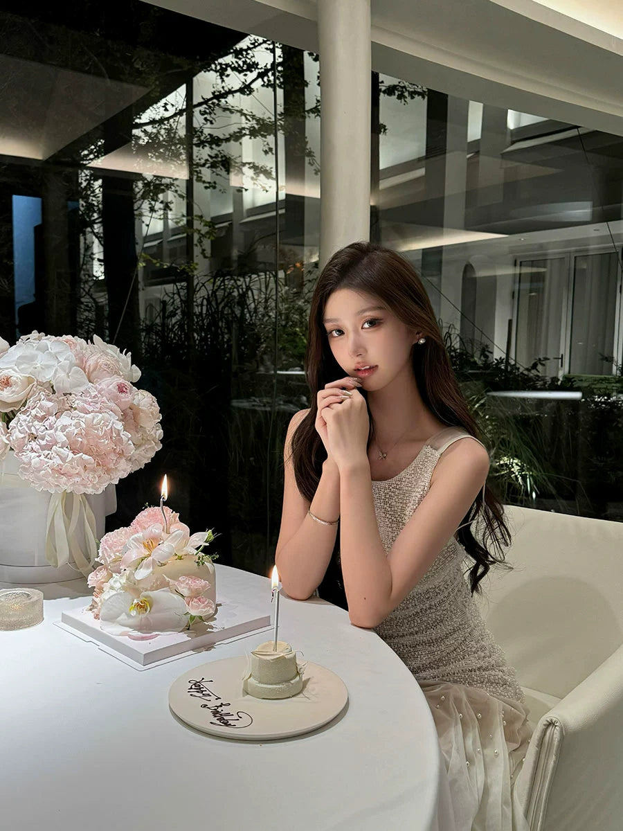 Winter Engagement Slip Dress – Elegant Luxe Bridal Birthday Gown