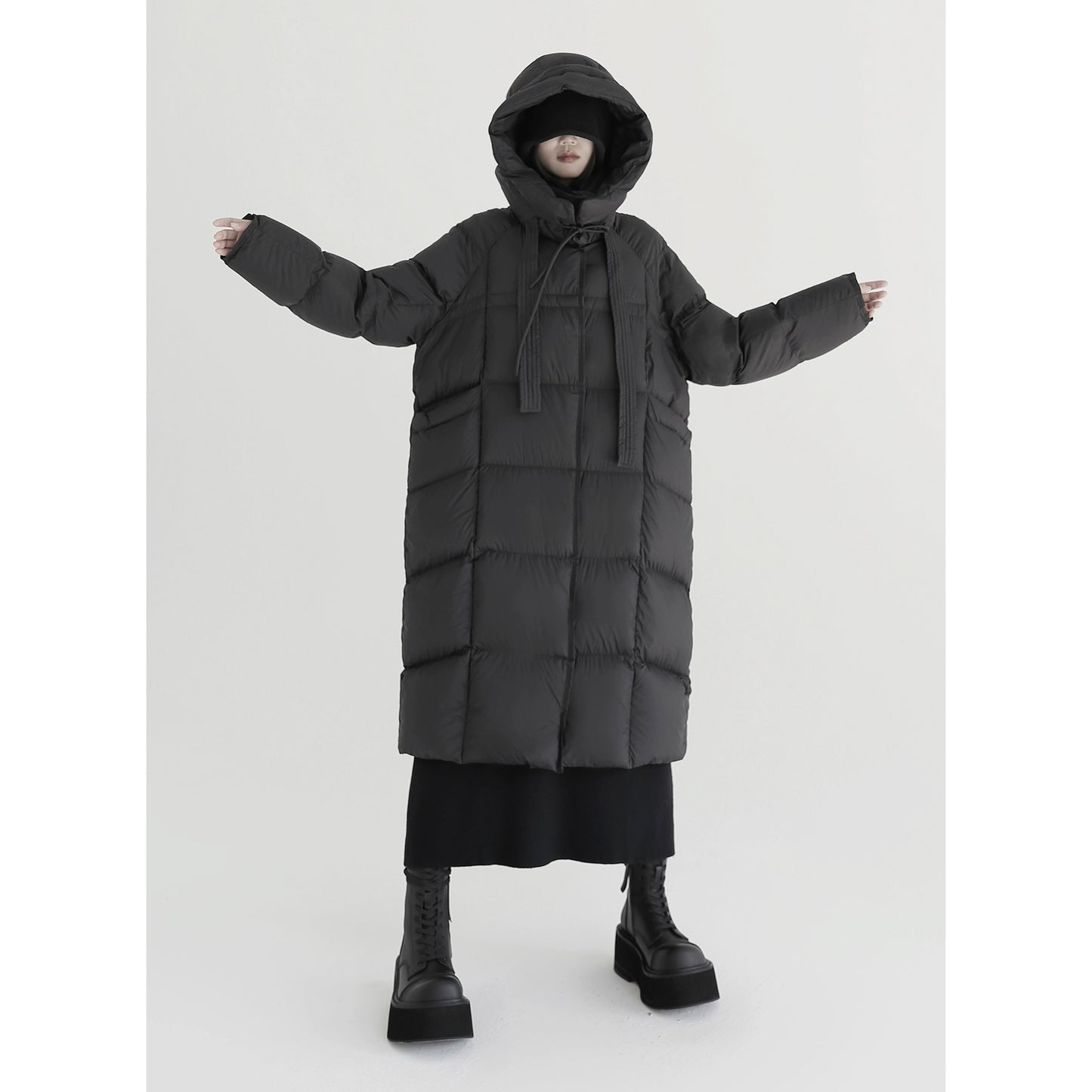 Mid-Length White Duck Down Jacket for Outdoor Warmth (Winter)