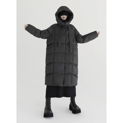 Mid-Length White Duck Down Jacket for Outdoor Warmth (Winter)