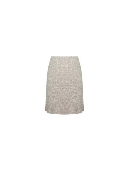 Light Hemp Broken Star Wool Pencil Skirt