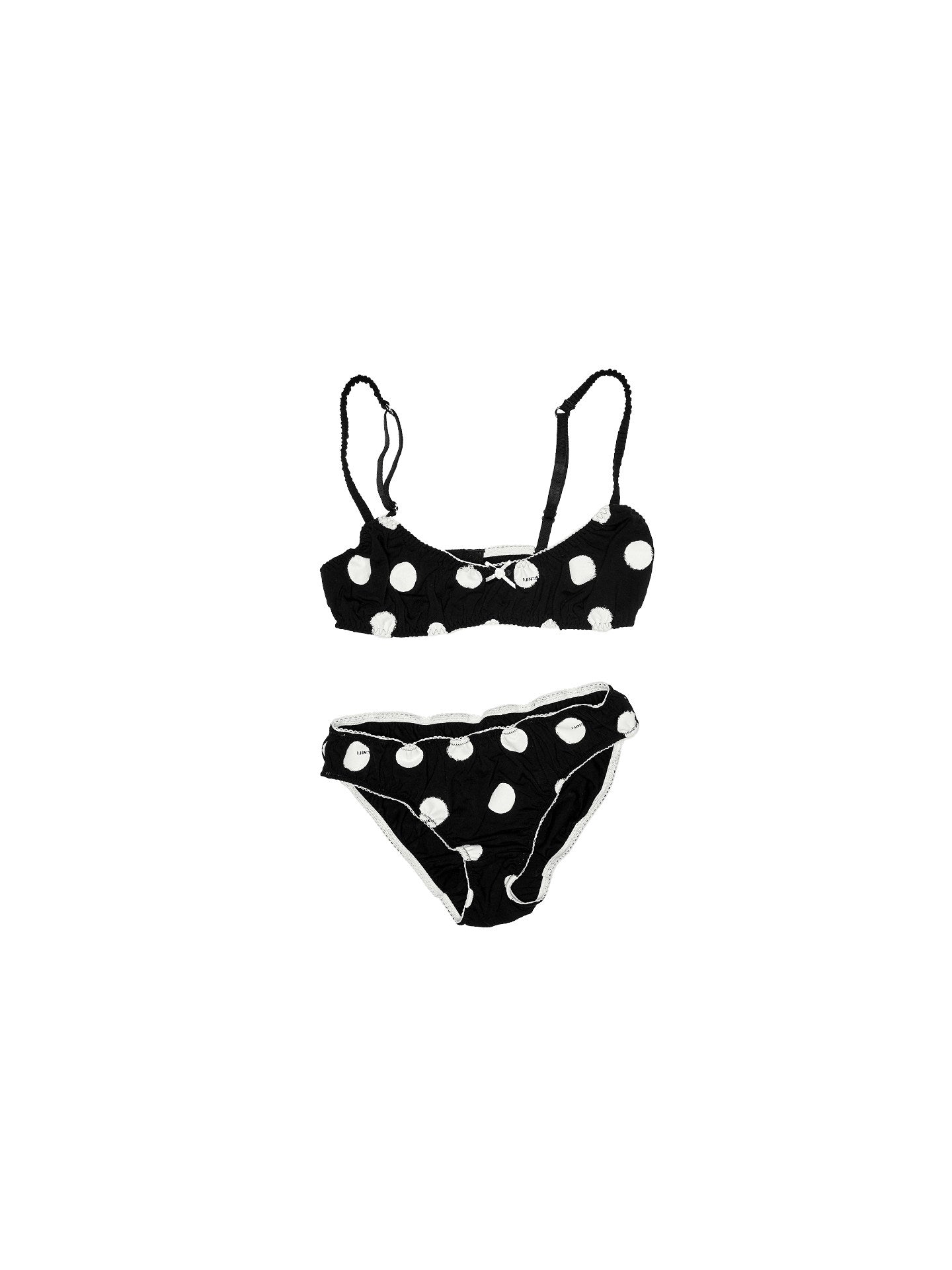 Polka Dot Lace Bralette Set