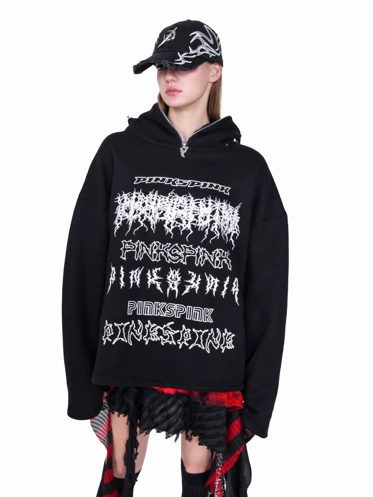 Monogram Print Oversized Hooded Y2K Streetwear Sweatshirt (Gender Neutral)