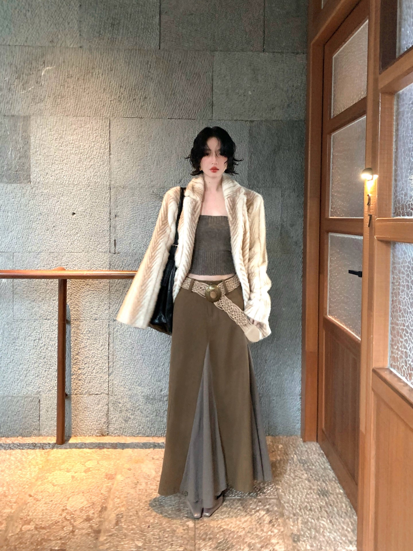 Tweed Spliced Wool-Blend Swing Skirt – Hong Kong Retro Fall/Winter