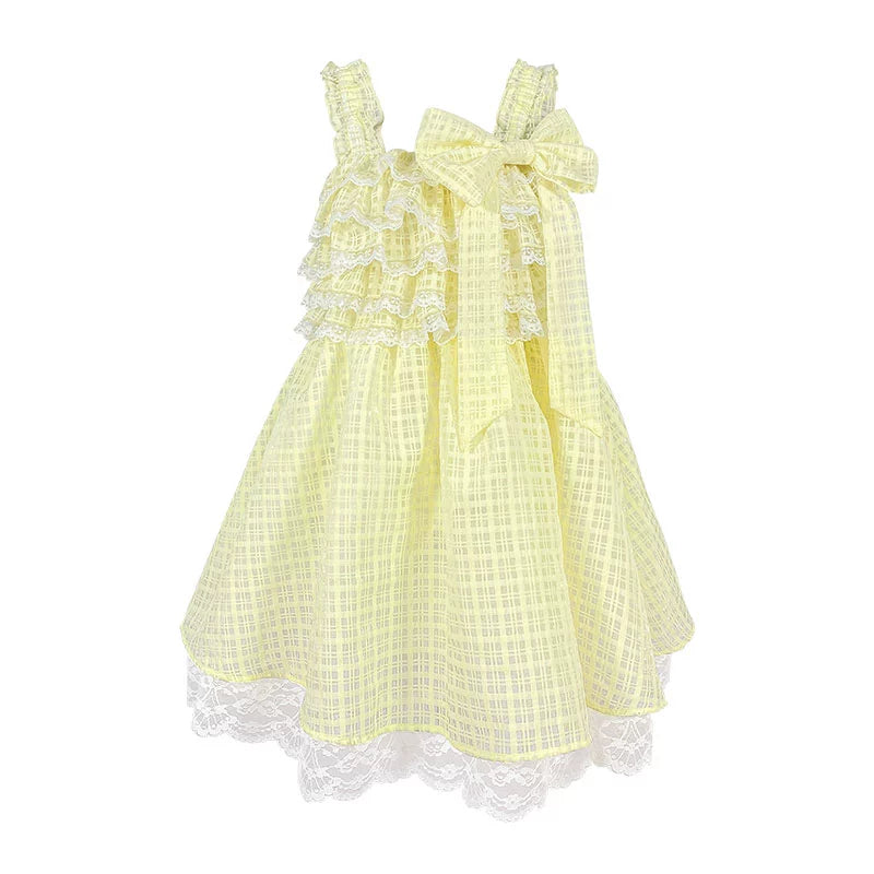 Yellow Plaid Doll Skirt