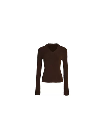 Deep V-Neck Long-Sleeve Knit Sweater (Between the Lines Edition)