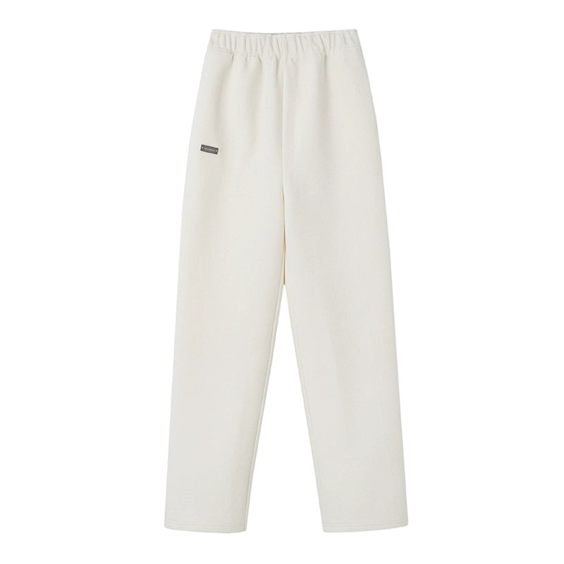 Pantalon décontracté élastique à la crème mince