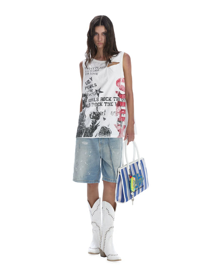 Street Fashion Loose Vest Top | Light Punk Style Since 2019