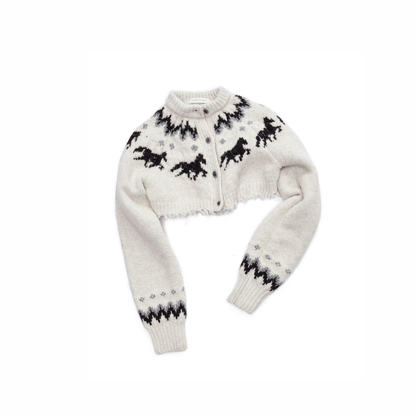 Fair Isle Pony Knit Cardigan & Shorts Set