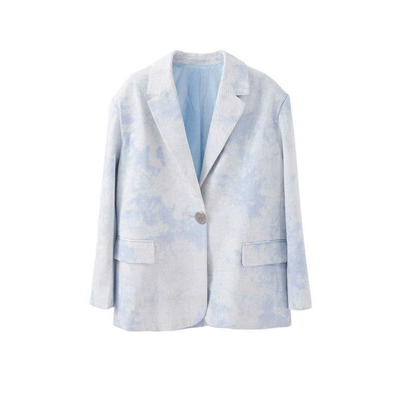 Sky Blue Halo Denim Suit Jacket