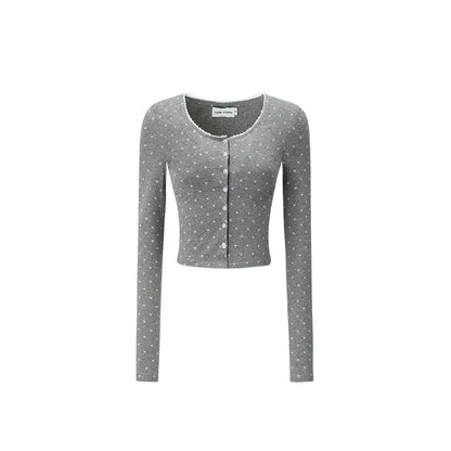 Top de cardigan en dentelle Slim Fit