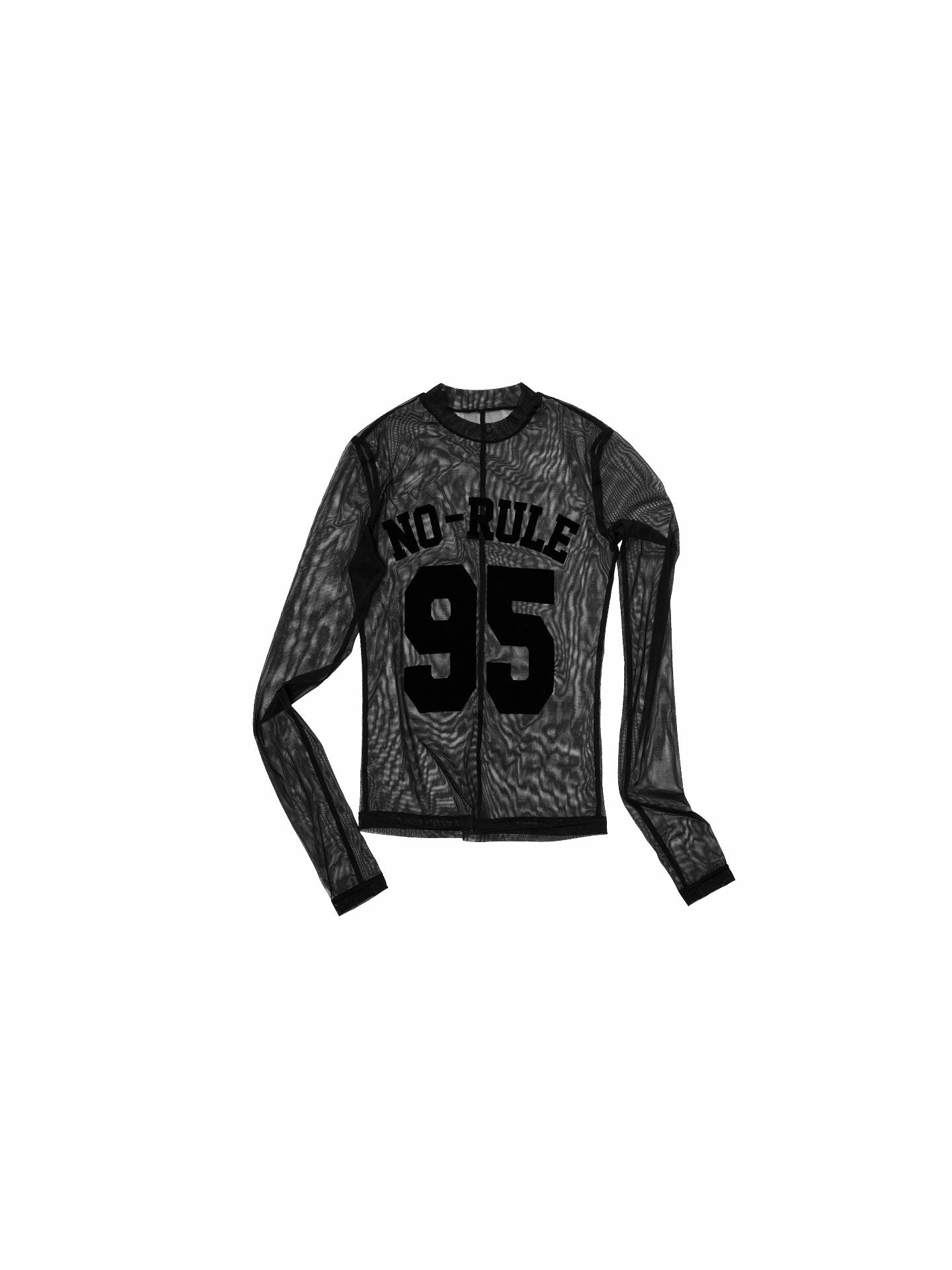 Printed Mesh Turtleneck Top