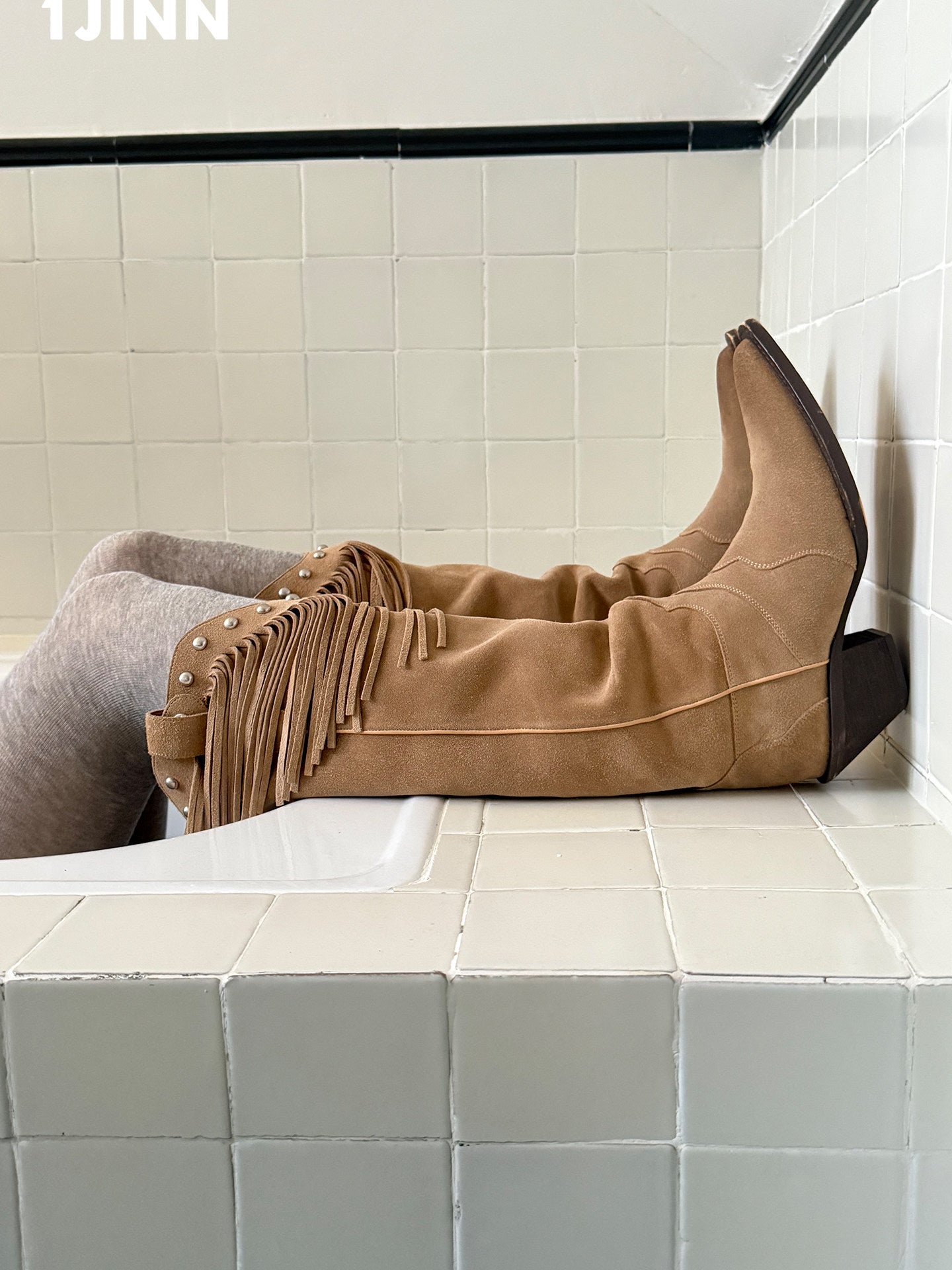 Suede Western Riding Boots