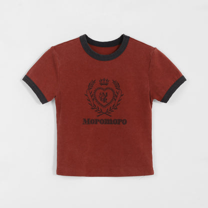 Contrast Round Neck Short T-shirt