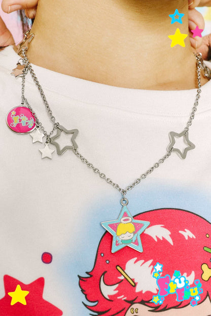 Cartoon Star Angel Necklace | Y2K Pendant Jewelry