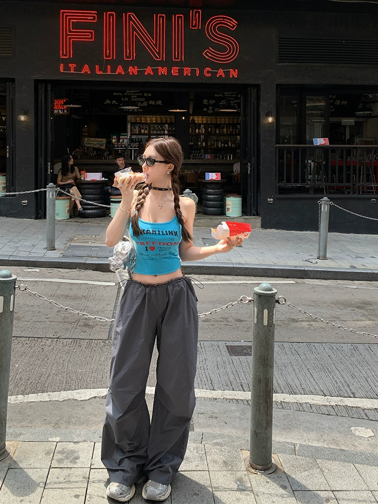 [Happy Oxygen] High-Waist Lightweight Wide-Leg Pants - Summer Casual Work Style