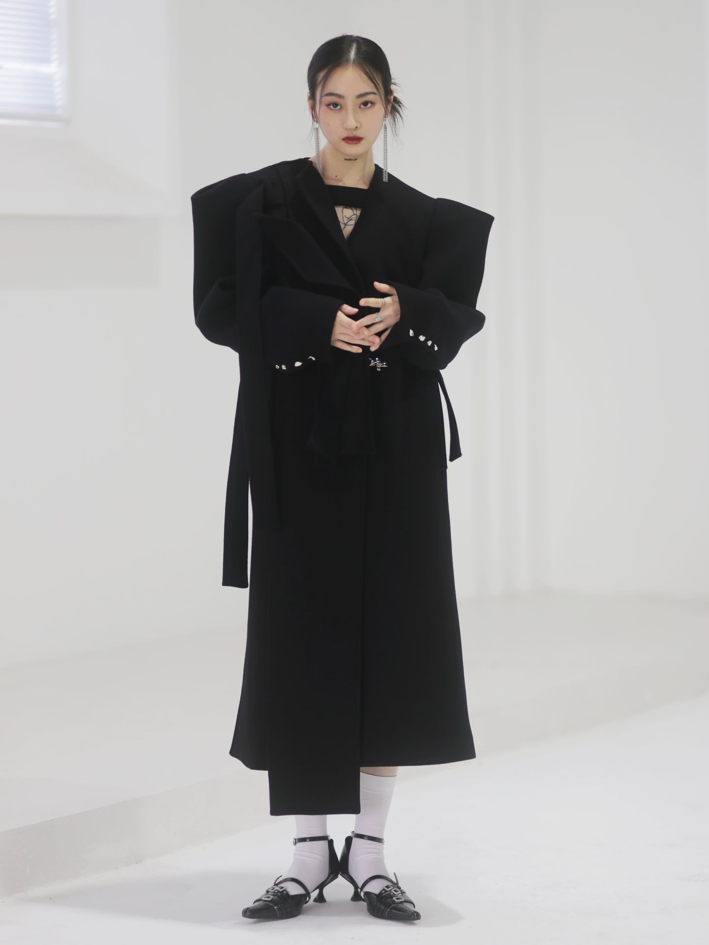 Heavyweight Black Woolen Long Coat