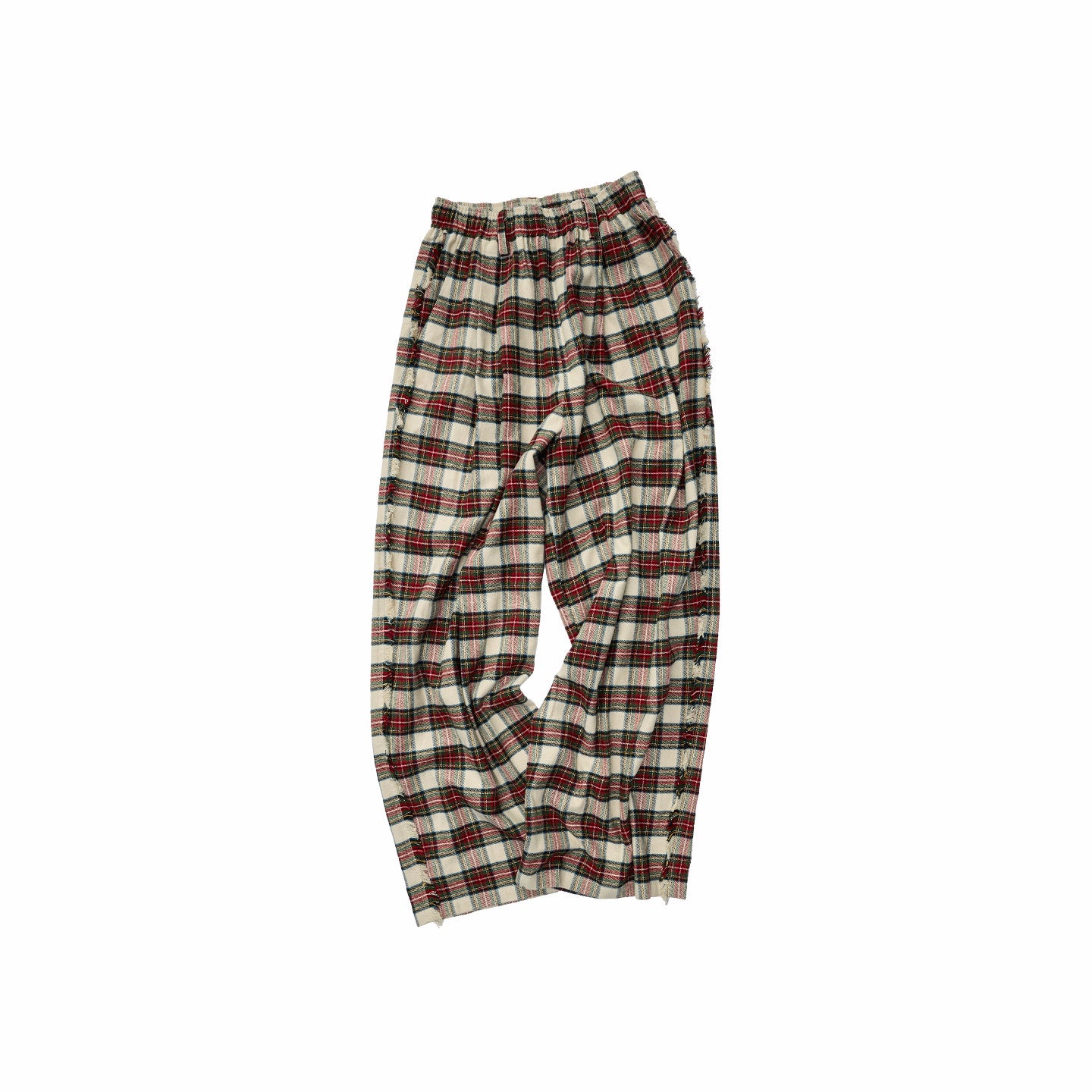 Plaid Wide-Leg Trousers