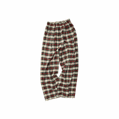 Plaid Wide-Leg Trousers