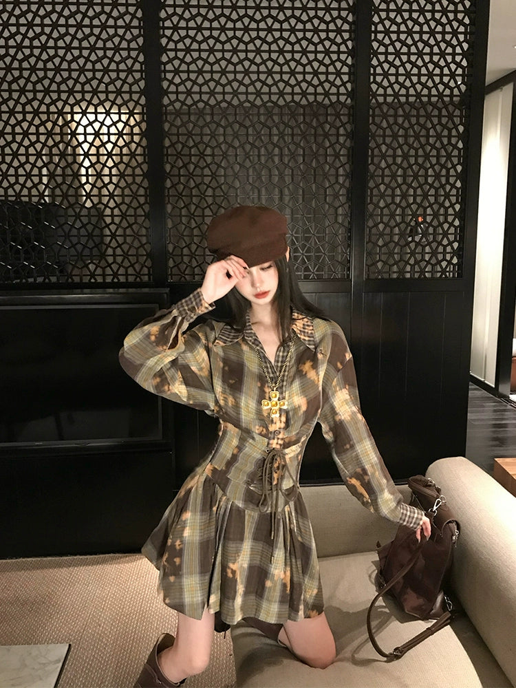 [Empress Dowager's Collection] French Shirt Dress - High-End Waist-Cinching White Dress for Autumn