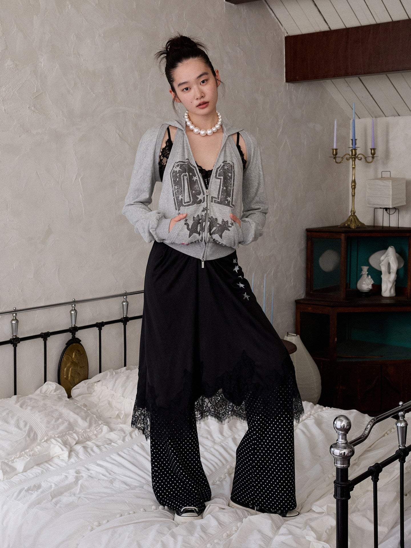 Street Halterneck Hoodie Two-Piece Set