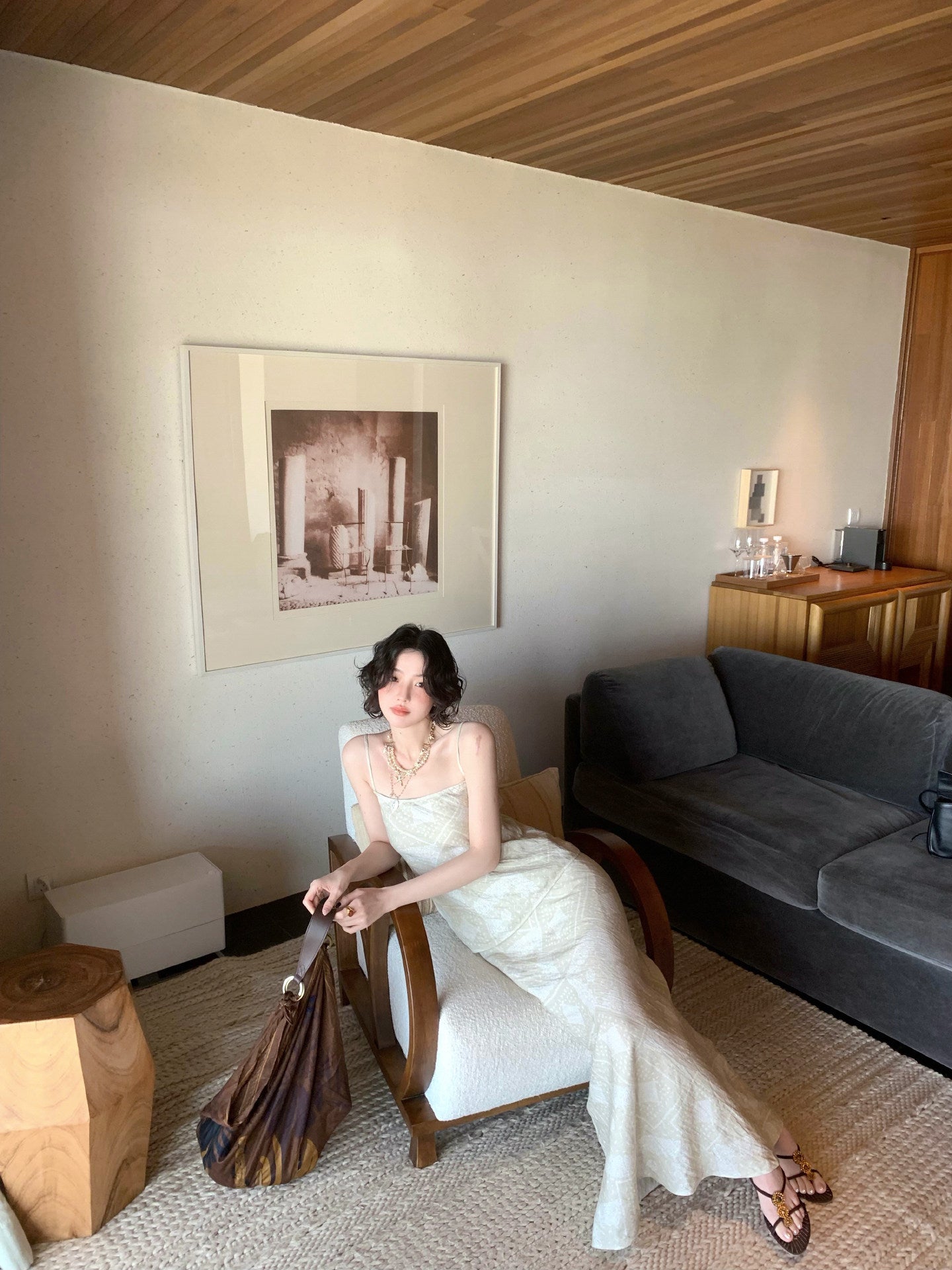 Streamer French Draped Maxi Skirt