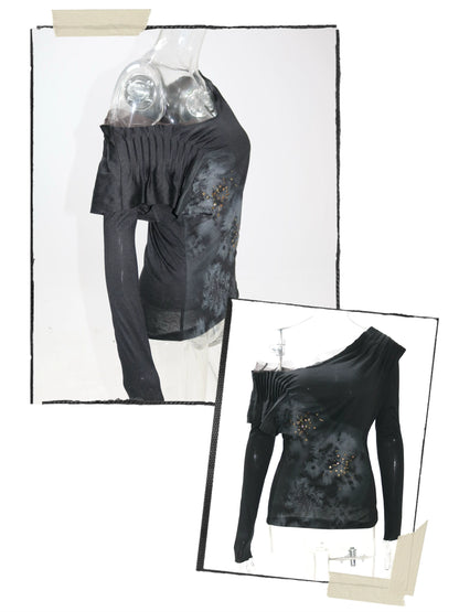 Metallic Swing Neck Printed Top – Retro Chic Fit