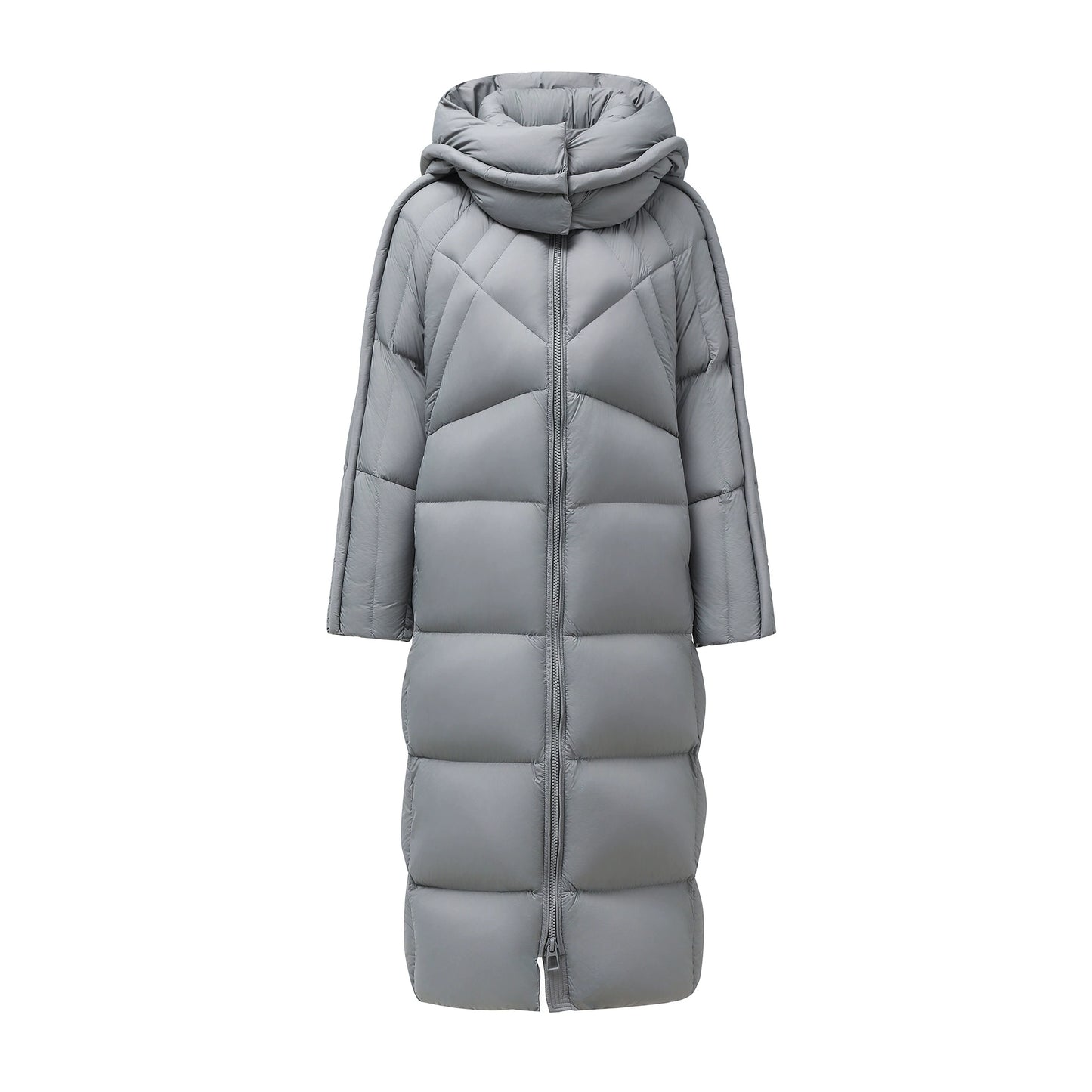 Hooded Long Down Jacket with Thermal Design