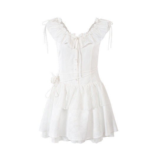 Jacquard White Lace Dress