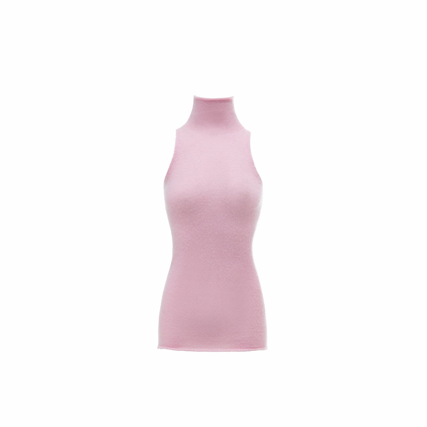 Mohair Sleeveless Turtleneck Knit Top