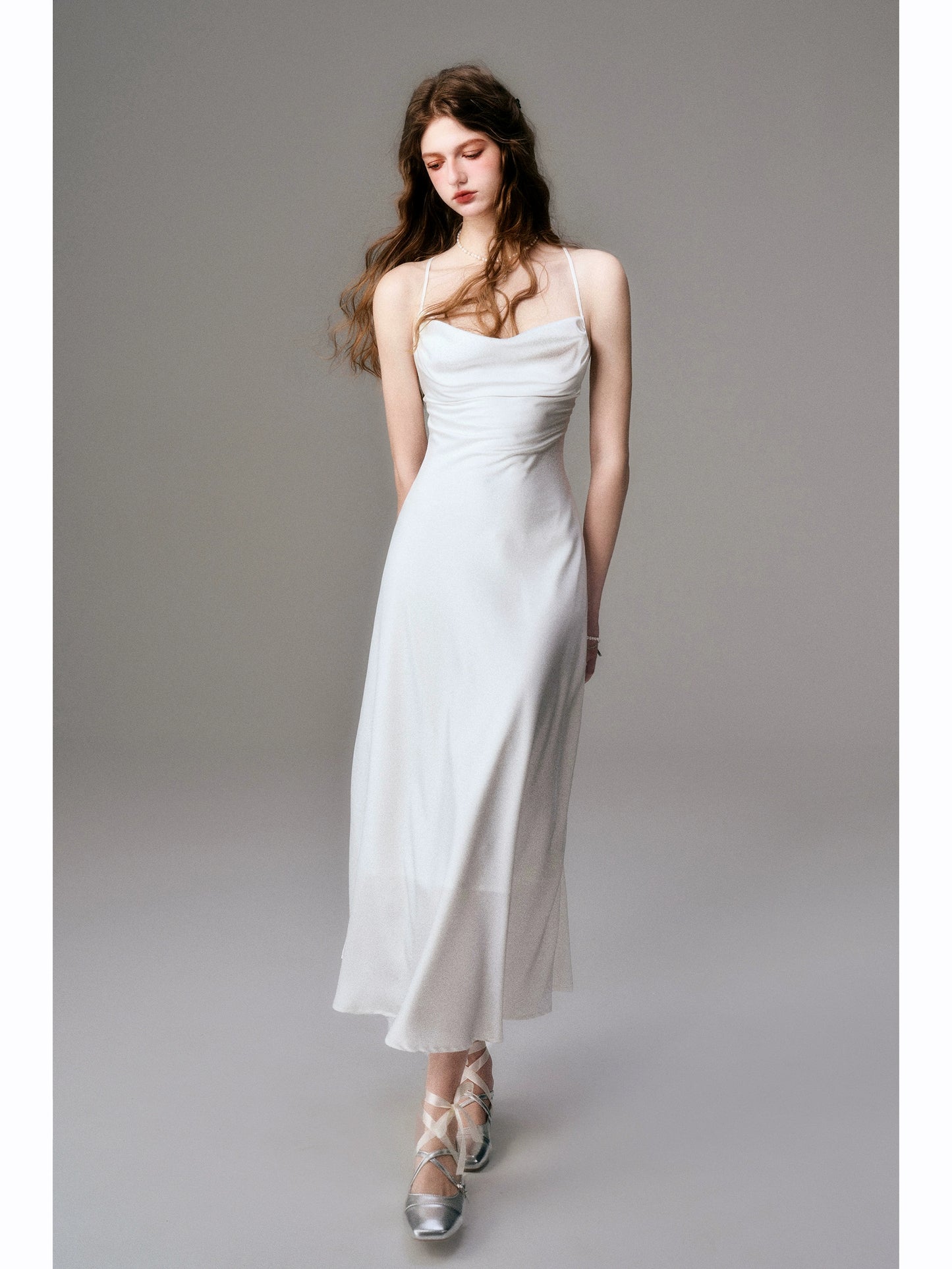 French Swing Neck Strap Dress - Venus Goddess