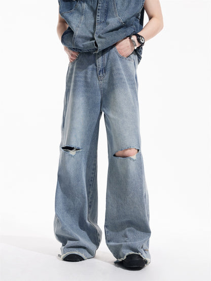 Niche Design - Holes Loose Fitting Jeans