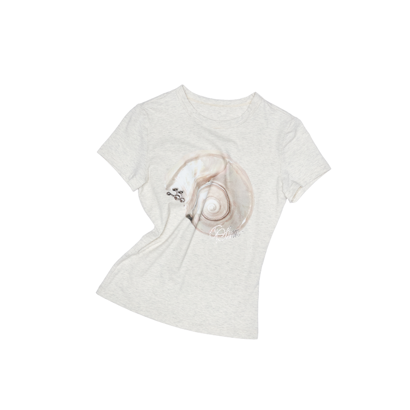 Floral Rhinestone Short Sleeve T-Shirt – Slim Stretch Shoulder Fit