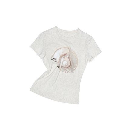 Floral Rhinestone Short Sleeve T-Shirt – Slim Stretch Shoulder Fit