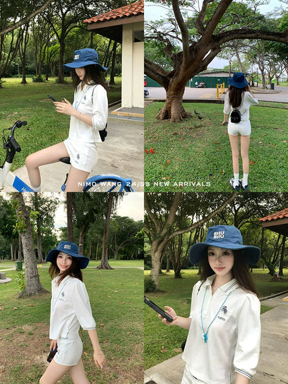 [Jennie's Pick] Athleisure Polo & Shorts Set - Casual Duo