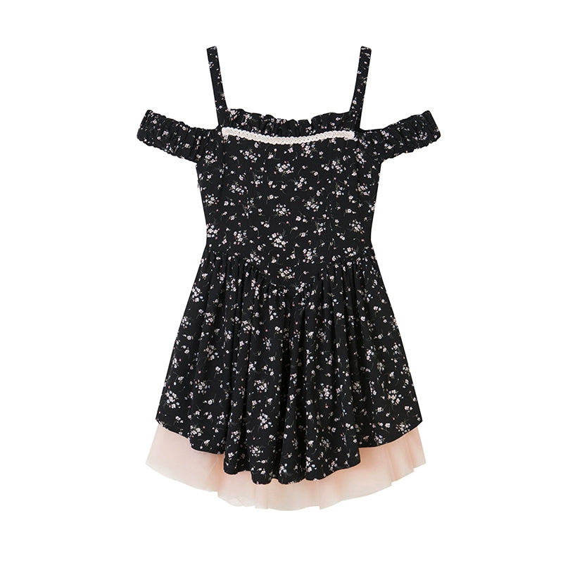 Secret Garden - Vestido negro suspendido