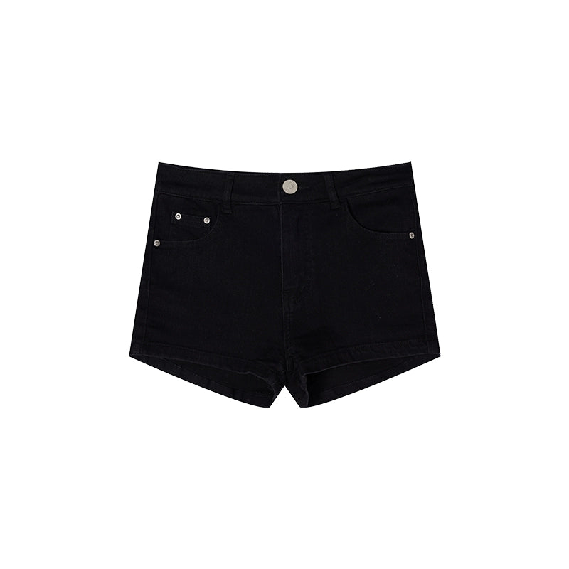 [Minimalist Essential] Black Slim Denim Shorts - Summer Hot Pants