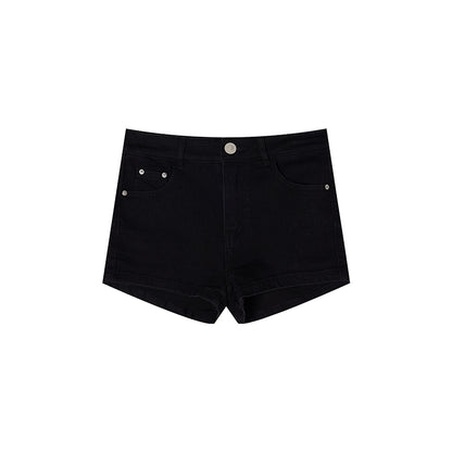 [Minimalist Essential] Black Slim Denim Shorts - Summer Hot Pants