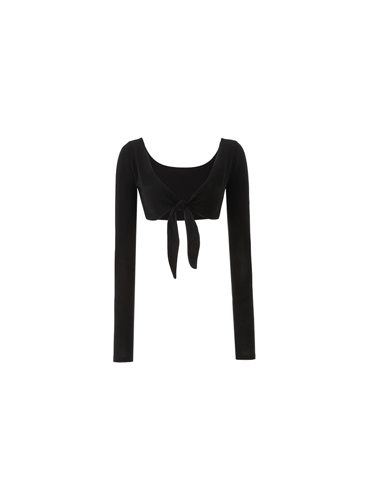 Cropped Lace-Up Yoga Jacket – Lightweight Sporty Fit with No Burden Feel