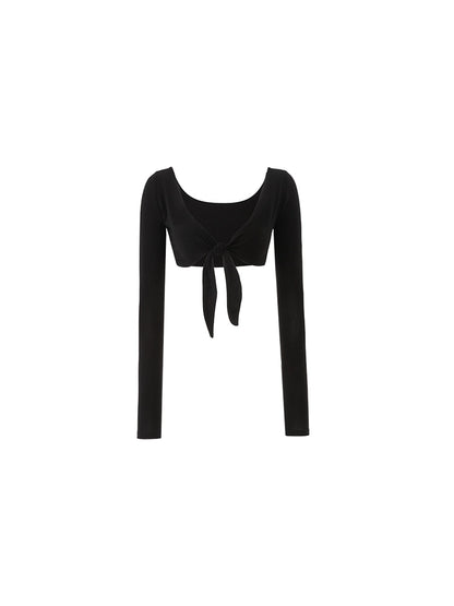 Cropped Lace-Up Yoga Jacket – Lightweight Sporty Fit with No Burden Feel