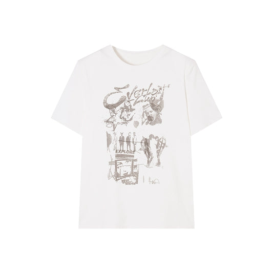 Portrait Silhouette Sorona Cotton T-Shirt - Summer Loose Fit